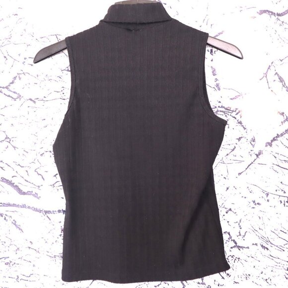 BLACK SLEEVELESS KNIT M Fashion Bug Lightweight Sweater Shell Spring Fall Office - Picture 5 of 6